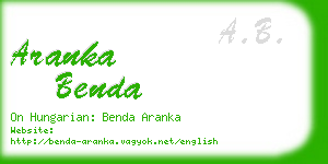 aranka benda business card